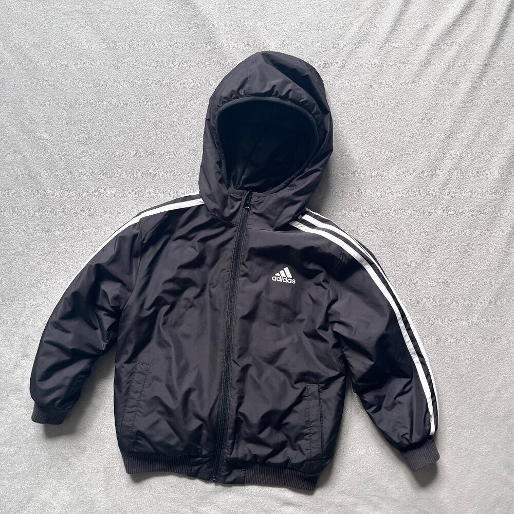 Adidas boys classic bomber insulated 3 stripe jacket size S (7-8)